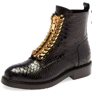 Jeffrey Campbell Damon Z black boots with gold detailing size 10